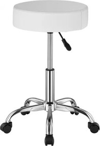 VEVOR Round Rolling Stool Swivel Work Stool with Wheels Height Adjustable White