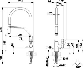 Gessi Proton 17191G Chrome - Μπαταρία Κουζίνας με Ντους
