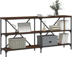 vidaXL Τραπέζι Κονσόλα Καφέ Δρυς 160x30x75 εκ. Επεξ. Ξύλο/Σίδηρος
