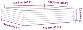 Ζαρντινιέρα Κήπου 110x110x23 εκ. από Εμποτισμένο Ξύλο Πεύκου - Καφέ