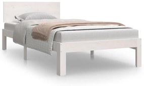 Πλαίσιο Κρεβατιού Λευκό 90 x 190 εκ. Μασίφ Ξύλο Single - Λευκό
