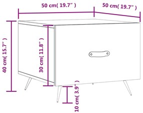 Τραπεζάκι Σαλονιού Sonoma Δρυς 50x50x40 εκ. Επεξεργασμένο Ξύλο - Καφέ