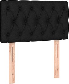 vidaXL Κρεβάτι Boxspring με Στρώμα &amp; LED Μαύρο 80x200 εκ. Υφασμάτινο