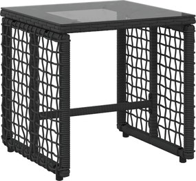 vidaXL Σετ Εξωτερικών Επίπλων με μαξιλάρι 3 pcs Μαύρο και Λευκό