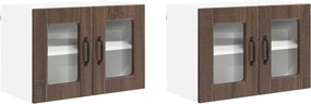 vidaXL Ραφιέρα τοίχου PORTO 2 pcs Καφέ δρυς Επεξεργασμένο Ξύλο