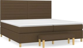 vidaXL Κρεβάτι Boxspring με Στρώμα Σκούρο Καφέ 200x200 εκ. Υφασμάτινο