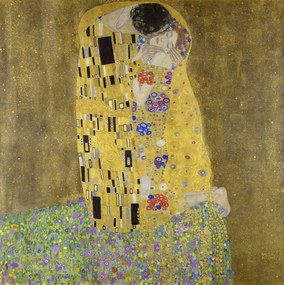 Gustav Klimt - Εκτύπωση έργου τέχνης Το φιλί, (40 x 40 cm)