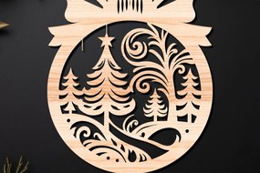 Σετ των 3 Intra απο ξύλο plywood 3mm-4mm πάχος Χριστουγεννιάτικο Στολίδι Δίασταση 8x8 cm INTRAFABR-110145121