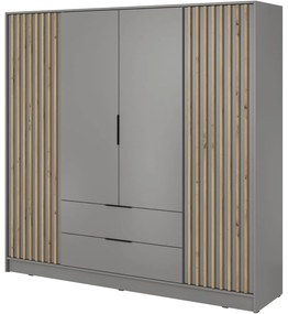 Nτουλάπα Τετράφυλλη Nelly 24_4D_Sz 206x51x200cm Grey-Natural Τετράφυλλη