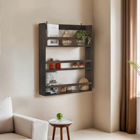 Ράφι Τοίχου Μαύρο CM 73x90x14