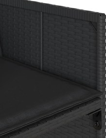 vidaXL Σετ Τραπεζαρίας Κήπου 9 τεμ Μαύρο από Συνθ. Ρατάν με Μαξιλάρια