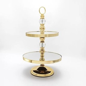 Εταζέρα 2 Θέσεων 819-00265 Φ30x50cm Gold Estheti Home Metal