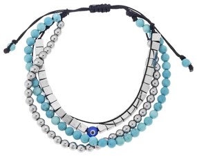Βραχιόλι Unisex Senza Hematite &amp; Turquoise Stones
