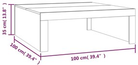 Τραπεζάκι Σαλονιού Καπνιστή Δρυς 100x100x35 εκ. Επεξεργ. Ξύλο - Καφέ