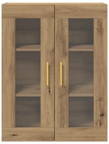 vidaXL Ντουλάπα Τοίχου  με Γυάλινα Πόρτες Artisan Oak 69,5x34x90 εκ.