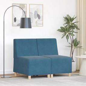 vidaXL Καναπέδες 2 pcs Μπλε 55 x 74 x 82 εκ. Βελούδο