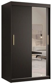 Ντουλάπα Δίφυλλη Συρόμενη Riflo Slim 162575479 100x62x200cm Black-Gold Two Door