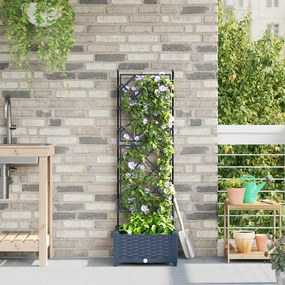 vidaXL Γλάστρα Κήπου με Πλέγμα Γκρι 40x40x125.5 εκ