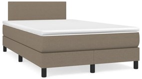 VidaXL Κρεβάτι Boxspring με Στρώμα & LED Taupe 120x190 εκ. Υφασμάτινο