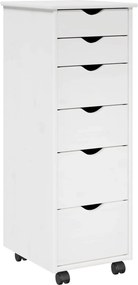 vidaXL Κινητό Ντουλάπι 34 x 39 x 93,5 εκ Στερεό ξύλο πεύκου Λευκό