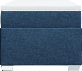 vidaXL Κρεβάτι Boxspring με Στρώμα Μπλε 90x200 εκ.Υφασμάτινο