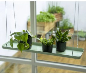 Esschert Design Δίσκος Φυτών Κρεμαστός Ορθογώνιος Πράσινος L - Πράσινο