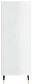 vidaXL Βιβλιοθήκη Γυαλιστερό Λευκό 69,5x32,5x90 εκ. Επεξεργασμένο Ξύλο