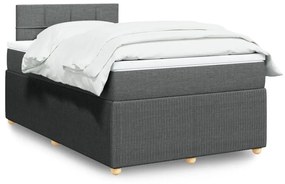 ΚΡΕΒΑΤΙ BOXSPRING ΜΕ ΣΤΡΩΜΑ ΣΚΟΥΡΟ ΓΚΡΙ 120X200 ΕΚ. ΥΦΑΣΜΑΤΙΝΟ 3287424