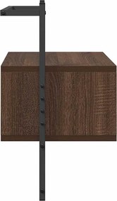 vidaXL Κομοδίνο Επιτοίχιο Καφέ Δρυς 35x30x51 εκ. από Επεξεργ. Ξύλο