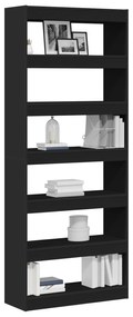 vidaXL Μαύρη Βιβλιοθήκη Μαύρη Ξύλο 80 x 30 x 198 εκ. Ραφιέρα