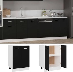 vidaXL Ντουλάπι "Lyon" Μαύρο 60x46x81,5 εκ. από Τεχνητό Ξύλο