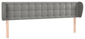 Κεφαλάρι με Πτερύγια Ανοιχτό Γκρι 203x23x78/88 εκ. Βελούδινο 3117644