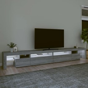 vidaXL Έπιπλο Τηλεόρασης με LED Γκρι Sonoma 290x36,5x40 εκ.
