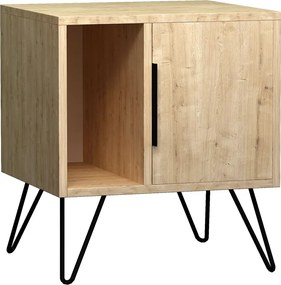 Κομοδίνο Glynn Megapap χρώμα sapphire oak 50,2x44,6x60εκ.