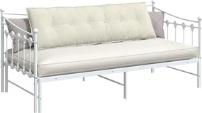 vidaXL Μαξιλάρι Πλάτης Κρεμ 160 x 50 cm Υφασμάτινο Κορντουρά