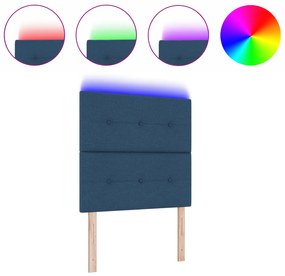 vidaXL LED Κεφαλάρι Μπλε 80 εκ Υφάσμα