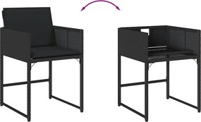 vidaXL Σετ Τραπεζαρίας Κήπου 9 τεμ Μαύρο από Συνθ. Ρατάν με Μαξιλάρια