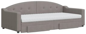 Καναπές Κρεβάτι Συρόμενος Taupe 90x200 εκ. Ύφασμα &amp; Συρτάρια 3197587