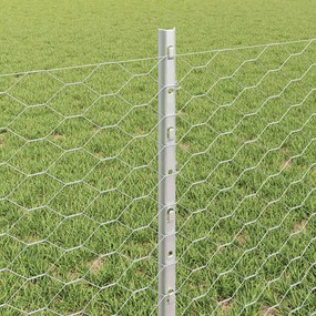vidaXL Εξαγωνική Φράχτη με Στύλο 25 x 0,6 μ Γαλβανισμένος Χάλυβας