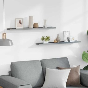vidaXL Ράφια για Κορνίζες 2 τεμ. Γκρι 80 x 9 x 3 εκ. από MDF