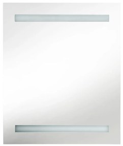 vidaXL Καθρέφτης Μπάνιου με Ντουλάπι & LED Λαμπερό Μαύρο 50x14x60 εκ.