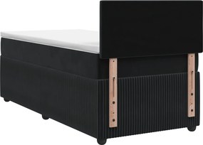 vidaXL Κρεβάτι box spring με στρώμα Μαύρο 80 x 200 cm Βελούδο