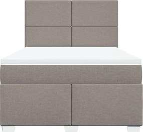 vidaXL Κρεβάτι Boxspring με Στρώμα Taupe 160x200 εκ. Υφασμάτινο
