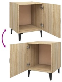 vidaXL Κομοδίνα 2 τεμ. Καπνιστή Δρυς από Επεξεργασμένο Ξύλο