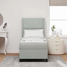 vidaXL Κρεβάτι με ελατήρια Ανοιχτό γκρι 80 x 200 cm Βελούδο