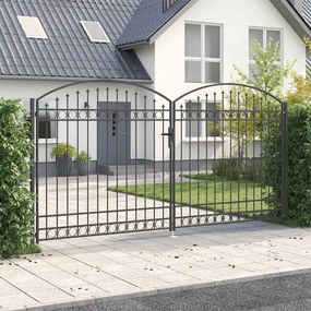 vidaXL Πύλη Φράχτη ASSEN 401 x 250 εκ. Ατσάλι Γκρι Κλειδώσιμο