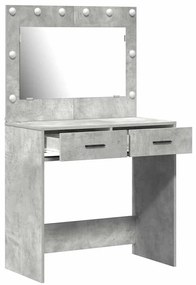 vidaXL Κομοδίνο με συρτάρι Γκρι σκυροδέματος 78.5 x 41 x 135 εκ