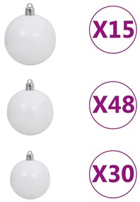 vidaXL Χριστουγεννιάτικο Δέντρο Τεχνητό με LED & Μπάλες Πράσινο 500 εκ