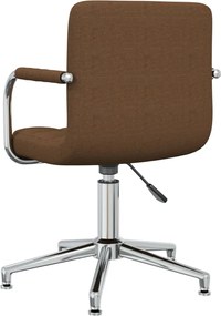 vidaXL Καρέκλα Τραπεζαρίας Περιστρεφόμενη Καφέ Υφασμάτινη