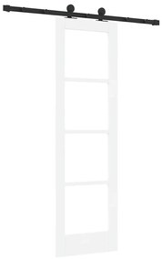vidaXL Συρόμενη Πόρτα Λευκό 61 x 198.5 εκ. Ξύλο και μέταλλο
